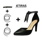 Scarpin Troca Tira Salto Fino Luiza Sobreira Preto Mod. 1060-3