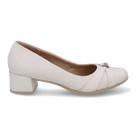 Scarpin Usaflex Couro Branco Bico Redondo Salto 4,5cm UD29003001 Scarpin Usaflex Couro Branco Bico Redondo Salto 4,5cm UD29003001