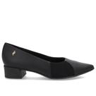Scarpin Usaflex Couro Lateral Tecido AN29001