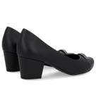 Scarpin Usaflex Salto Bloco Feminino Couro Brilho Q6698 Cor:PretoTamanho:37