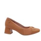 Scarpin Usaflex Salto Bloco Tan Tresse - Marrom - 37