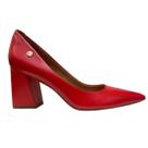 Scarpin Vermelho Giulia Domna Couro Legítimo Salto Alto Bloco