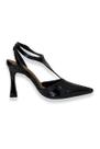 Scarpin Verniz Preto Salto Alto Fino Bebecê
