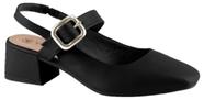 Scarpin Via Uno Bico Quadrado Salto Bloco Slingback 904006