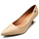 Scarpin Vizzano Pelica Conforto Salto Baixo - Bege