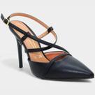 Scarpin Vizzano Salto Alto Tiras Cruzadas Feminino - Preto