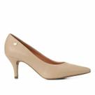 Scarpin Vizzano Salto Médio 6cm Bico Fino Pelica Bege 38