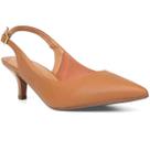 Scarpin Vizzano Slingback Bico Fino Salto Baixo - Caramelo Scarpin Vizzano Slingback Bico Fino Salto Baixo - Caramelo