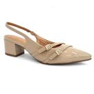 Scarpin Vizzano Slingback Salto Bloco - Bege Scarpin Vizzano Slingback Salto Bloco - Bege
