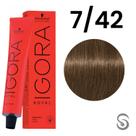Schwarzkopf Royal Beges 7-42 Louro Médio Bege Fumê 60g Schwarzkopf Royal Beges 7-42 Louro Médio Bege Fumê 60g