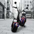 Scooter Bicicleta Elétrica Compacta WX07 1000W Bat 60V 20ah 1 Lugar, BANDEIRA INGLATERRA
