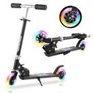 Scooter Plegable KORGOL para Niños de 3 a 10 Años con Ruedas LED Negro