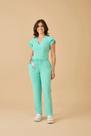 Scrub Acinturado Pijama Hospitalar Julia Premium Verde Claro Gola V