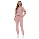 Scrub Set VIAOLI feminino com decote em V e calças de corrida de 8 bolsos Scrub Set VIAOLI feminino com decote em V e calças de corrida de 8 bolsos