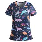 Scrub Tops DCHPEHY de manga curta com decote em V elástico para mulheres
