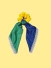 Scrunchie com Lenço - Brasil Azul e Verde Scrunchie com Lenço - Brasil Azul e Verde