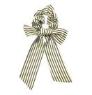Scrunchie De Listras Para Cabelo Com Laço - Branco E Preto