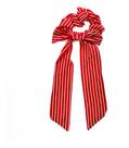 Scrunchie De Listras Para Cabelo Com Laço Vermelho E Branco