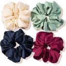 Scrunchies Lolalet Big para mulheres, cetim, 15 cm, pacote com 4, estilo C