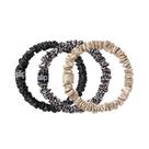 Scrunchies SLIP Skinny Fierce 3 Pure Silk Black, caramelo e leopardo