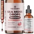 Sea Moss Drops TrueSeamoss 60 ml com espirulina e raiz de bardana