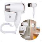 Secador 110V de Parede Branco Compacto Tipo Hotel com Função USB para Banheiros