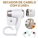 Secador Branco Compacto Fixo para Banheiros e Hotéis 220V