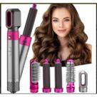 Secador Cabelo 5x1 Escova Alisa Modela Enrola Cachos Potente