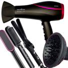 Secador De Cabelo Britania Profissional 2100w Ions Tourmaline Ar Quente Frio Bs22 Bivolt Difusor Cachos Escova 2 em 1 Modelador Cacheador