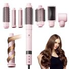 Secador de cabelo Brush Tresses Touch 6 em 1 110.000 RPM rosa