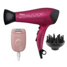 Secador de Cabelo com Difusor Philco PSC2350 e Depilador Series 2000 BRE229/00