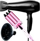 Secador De Cabelo Gama Italy 2100w Ions Ar Quente Frio Profissional Motor Ac Eleganza Difusor Cachos Modelador Triondas Profissional Cacheador Rosa