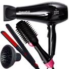 Secador De Cabelo Gama Italy 2100w Ions Ar Quente Frio Profissional Motor Ac Eleganza Difusor De Cachos Prancha Cerâmica 210c p28 Escova 4 em 1 City