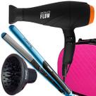 Secador De Cabelo Gama Italy 2300w GBS Barber Series Absolute Flow Ions Profissional Salão Difusor Prancha Chapinha Titanium 220c Blue Maleta Rosa
