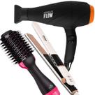 Secador De Cabelo Gama Italy 2300w GBS Barber Series Absolute Flow Ions Salão Prancha Chapinha Digital Chrome Rose 230c Escova Alisadora City