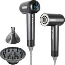 Secador de cabelo HERLLY 1600W iônico de alta velocidade com difusor cinza prateado