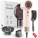 Secador de cabelo MelodySusie 1600W, difusor iônico e escova rosa