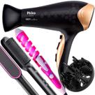 Secador De Cabelo Philco Profissional 2200w Ions Ar Quente Frio Stilus Difusor De Cachos Modelador Escova Alisadora 2 em 1 Bivolt