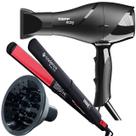 Secador De Cabelo Taiff 1700w Ions Profissional Ar Quente Frio Preto Difusor De Cachos Prancha Cerâmica 210c p28
