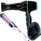 Secador De Cabelo Taiff 2000w Profissional Ar Quente Frio Stile Preto Difusor Cachos Modelador Gama Italy Ceramic Spirale