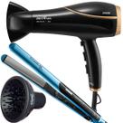 Secador de Cabelos Britânia BSC2250 2100W Íons Profissional Salão Difusor Cachos Prancha Chapinha Titanium 220c Blue Bivolt