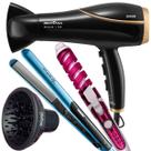 Secador de Cabelos Britânia BSC2250 2100W Íons Profissional Salão Difusor Prancha Chapinha Titanium 220c Blue Modelador Cachos Nova Bivolt