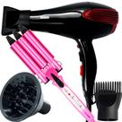 Secador De Cabelos Excela 2000w Profissional Íons Ar Quente Frio Com Bico Alisamento