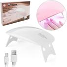 Secador de unhas mini portatil visor vision 5v e 6 leds + temporizador e cabo usb 13x7x6cm - BF BRA