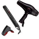 Secador Ergo Fire Zhorn 2000w 220v + Prancha X1 Black 250º Zhorn 220v + Suporte