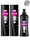 Seda 2 Shampoo Pretos Luminosos 325ml+ 1 Creme Pentear 300ml