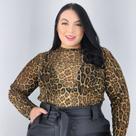 Segunda Pele Transparente Plus Size Blusa Tule Manga Longa