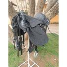 Sela Australiana para montaria passeio cavalgada couro Preto luxo entalhada completa com arreata