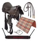 Sela De Cavalo Marrom Australiana Tradicional C/ Acessórios 16 Polegadas