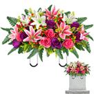 Sela Floral para Cemitério ICX Lírio e Rosa Artificial 66x46 cm